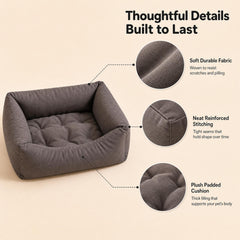 Scratch-Resistant Faux-Leather Pet Bed