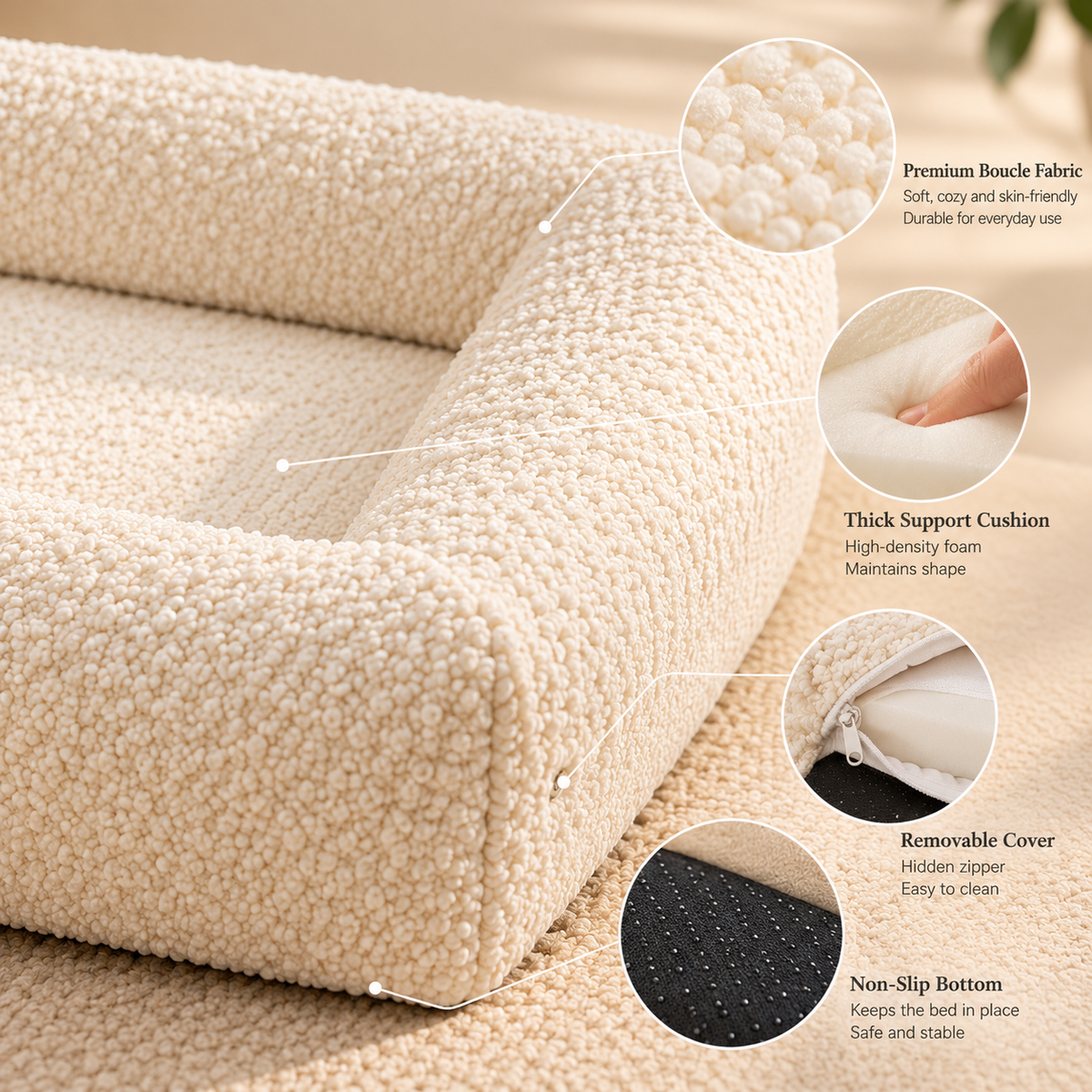 Teddy Fleece High-Resilience Pet Sofa