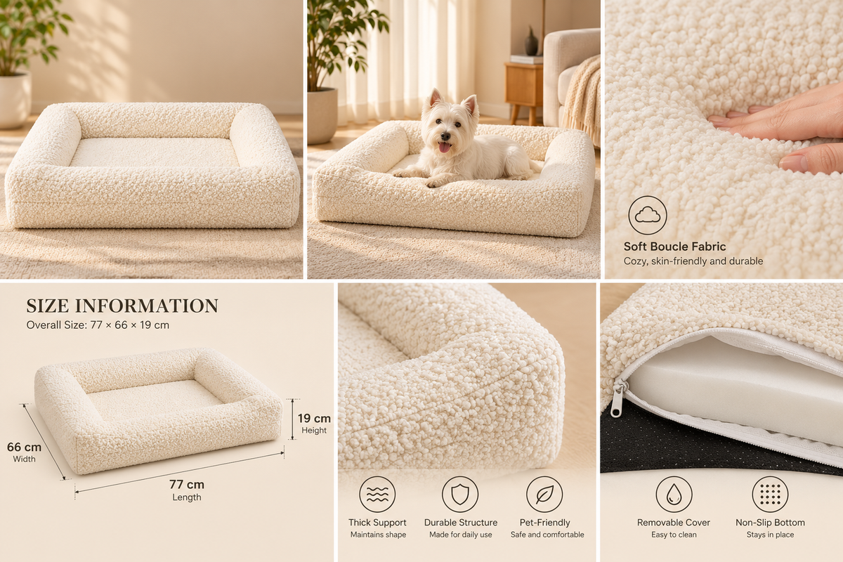 Teddy Fleece High-Resilience Pet Sofa