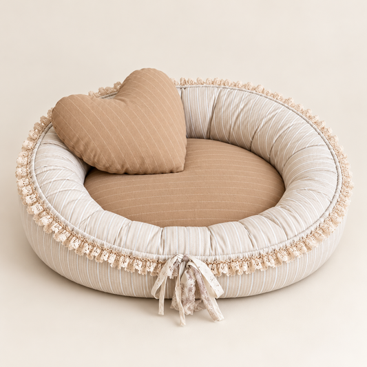 Cloudsoft Moon Round Cotton Pet Bed