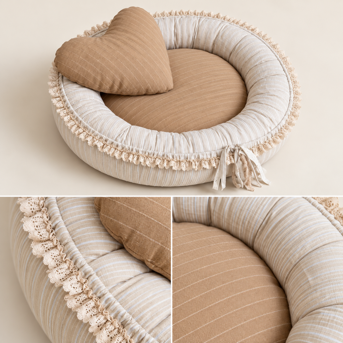 Cloudsoft Moon Round Cotton Pet Bed
