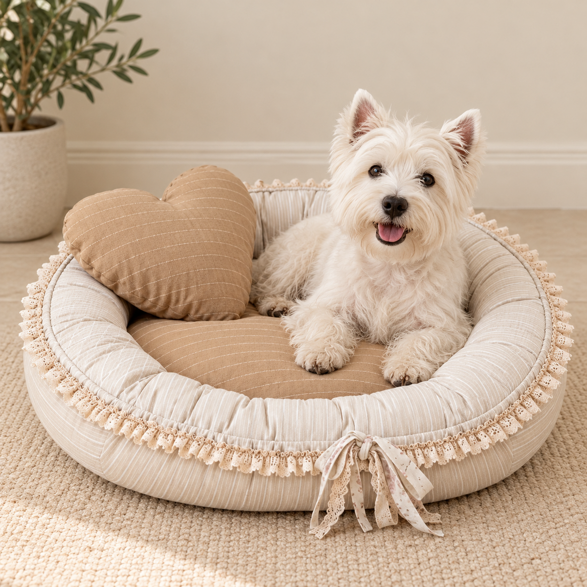 Cloudsoft Moon Round Cotton Pet Bed