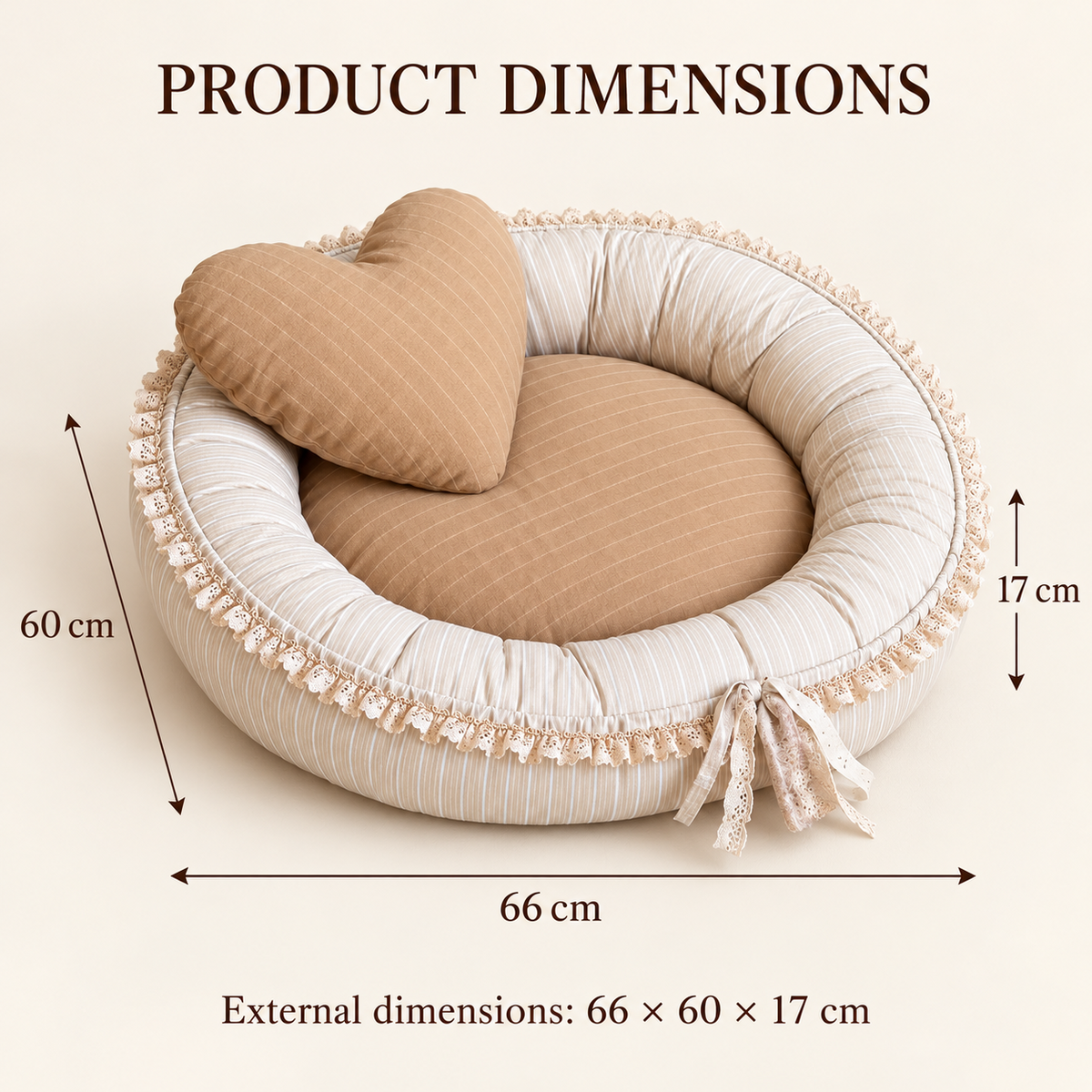 Cloudsoft Moon Round Cotton Pet Bed