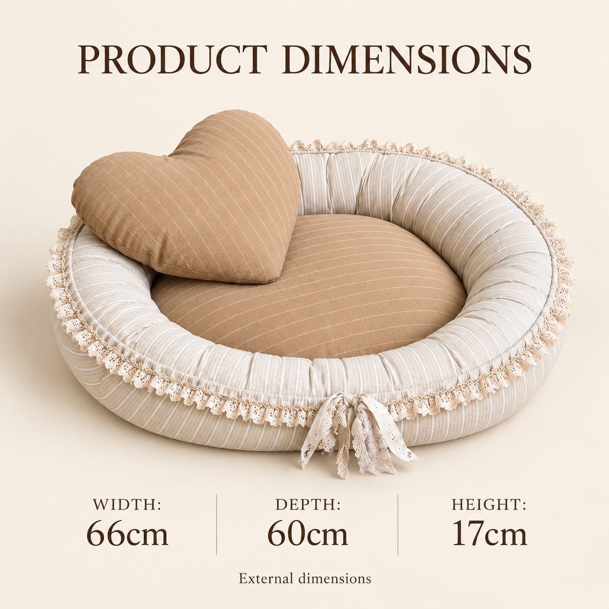 Cloudsoft Moon Round Cotton Pet Bed