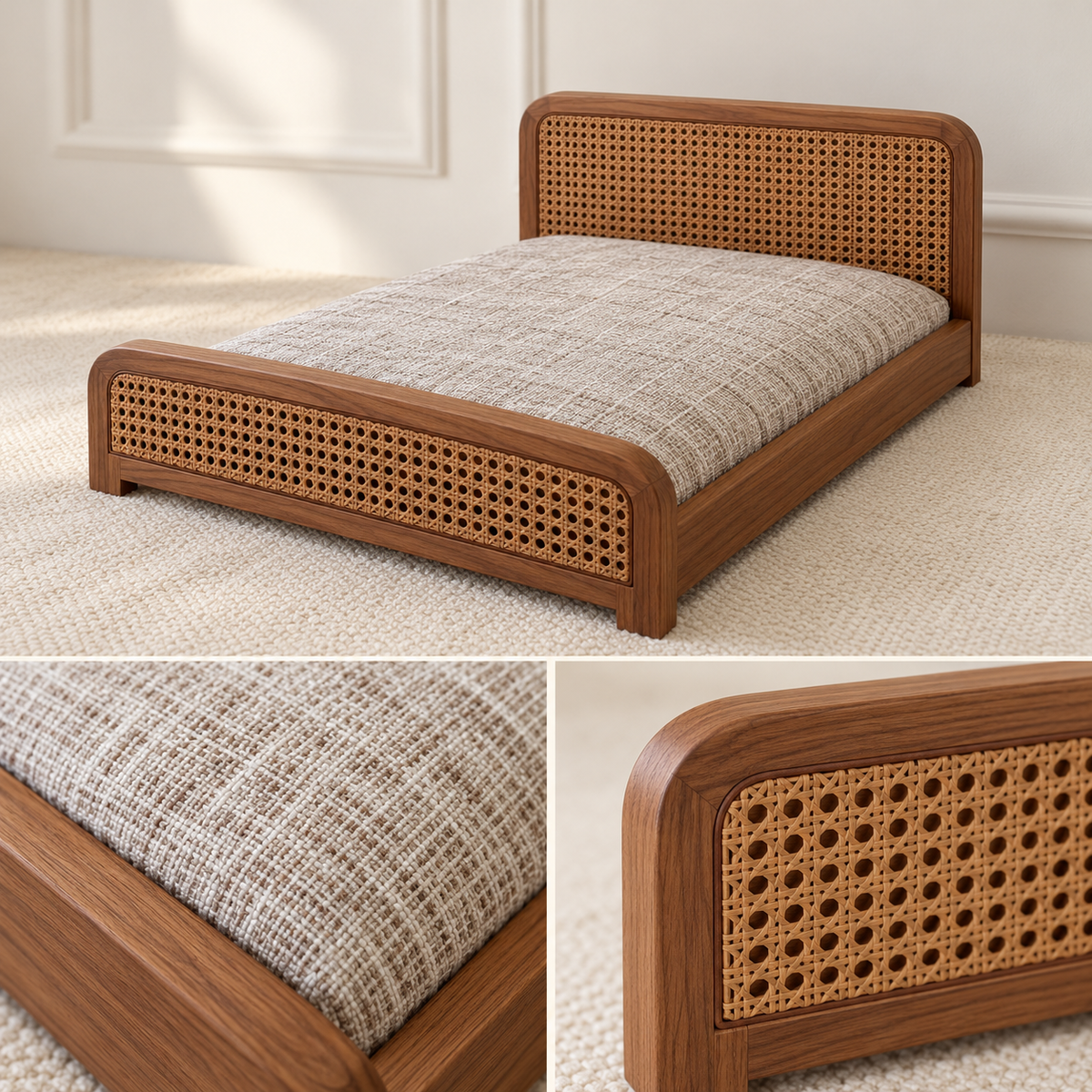 Ash-Wood Woven Pet Bed