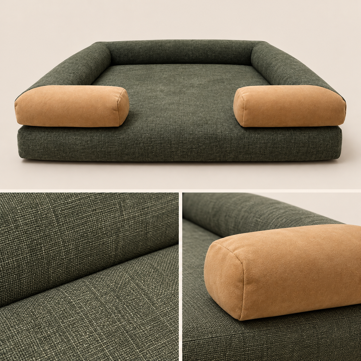 Orthopedic Dog Sofa Bed with Bolster Support