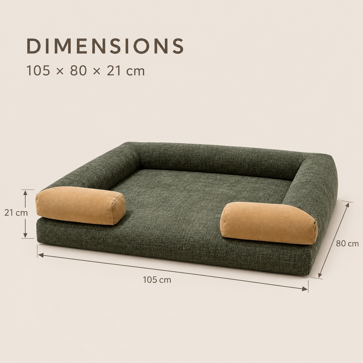 Orthopedic Dog Sofa Bed with Bolster Support