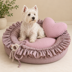 Cloudsoft Moon Round Cotton Pet Bed