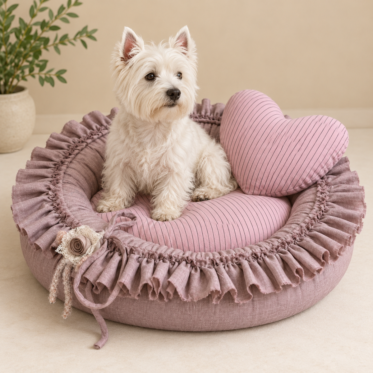 Cloudsoft Moon Round Cotton Pet Bed