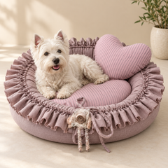 Cloudsoft Moon Round Cotton Pet Bed