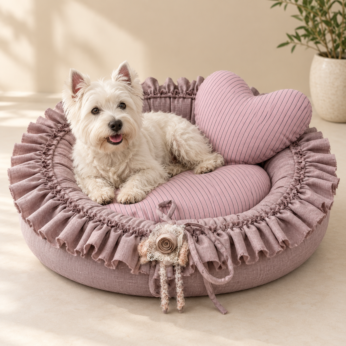 Cloudsoft Moon Round Cotton Pet Bed