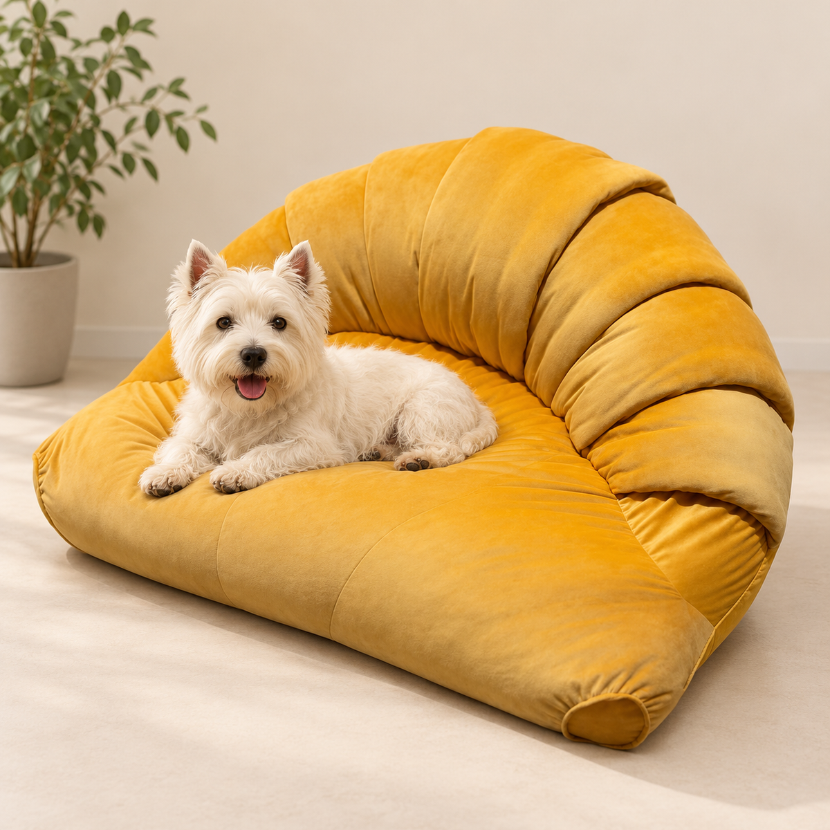 Cozy Croissant Pet Sofa