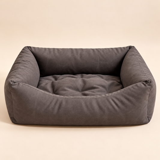 Scratch-Resistant Faux-Leather Pet Bed