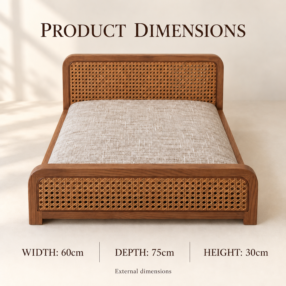 Ash-Wood Woven Pet Bed