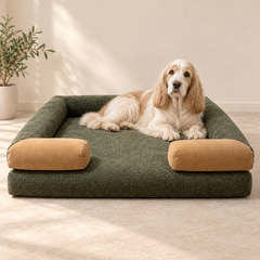 Orthopedic Dog Sofa Bed with Bolster Support